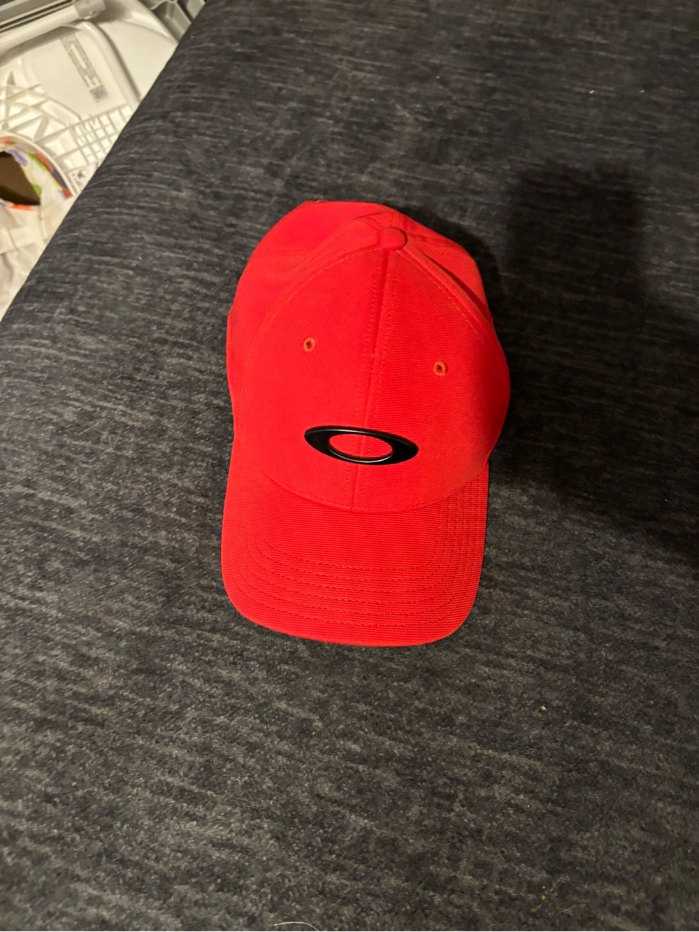 Oakley Men's Bright Red Baseball Cap with Black Logo